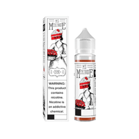 Charlie’s Chalk Dust Ms Meringue vape juice bottle and box with warning label displayed.