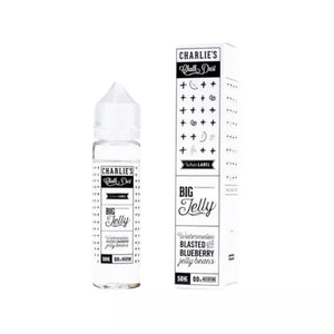 Charlie's Chalk Dust Big Jelly vape juice bottle and packaging on a white background
