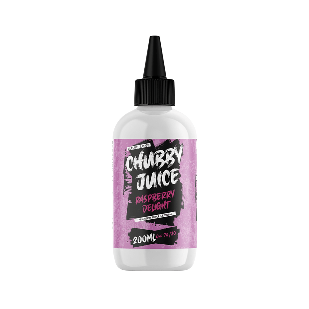 Chubby Juice bottle, Raspberry Delight flavour, 200ml shortfill.