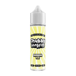 "Five Chubby Longfills e-liquid bottles displayed side by side, featuring flavours like Banana Ice, Blue Razz Lemonade, Blackcurrant Menthol, Blackberry Menthol, and Apple Watermelon, each with colourful, vibrant labels.