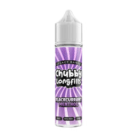 A Chubby Longfills e-liquid bottle from the Legacy Range, featuring Blackcurrant Menthol flavour, with  20ml capacity.