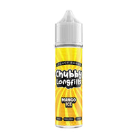 A Chubby Longfills e-liquid bottle from the Legacy Range, featuring Mango Ice flavour, with  20ml capacity.