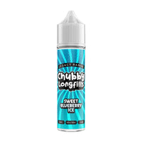 A Chubby Longfills e-liquid bottle from the Legacy Range, featuring Sweet Blueberry Ice flavour, with  20ml capacity.