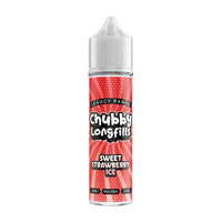 A Chubby Longfills e-liquid bottle from the Legacy Range, featuring Sweet Strawberry Ice flavour, with  20ml capacity.