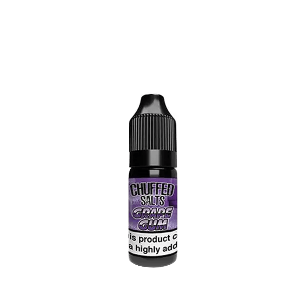 Chuffed Salts Grape Gum e-liquid bottle, 10ml.