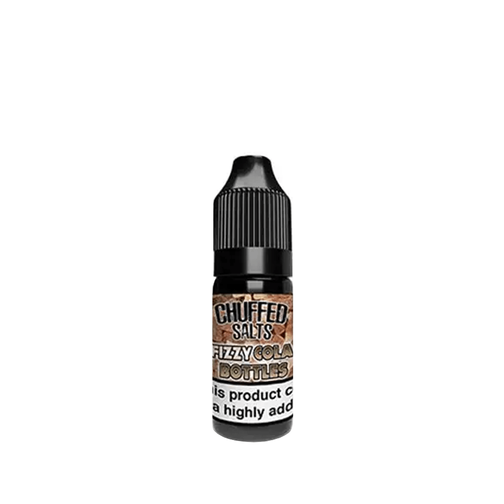 Chuffed Salts Fuzzy Cola Bottles e-liquid 10ml bottle with a black cap.