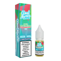 Cloud Nurdz Sour Watermelon Strawberry Ice 10ml nic salt bottle with packaging.