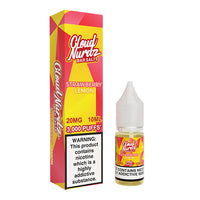 Cloud Nurdz Strawberry Lemon 10ml nic salt bottle and box, 20mg strength, vibrant packaging.