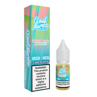 Cloud Nurdz Watermelon Apple Ice 10ml nic salt bottle and box, 20mg strength.