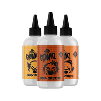 Three Clownz e-liquid bottles: Biscoff Cheesecake, Biscoff Waffle, Biscoff Mango.