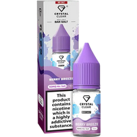 Crystal Clear Nic Salts - Berry Breeze flavour, offering a smooth and rich vaping experience. Infused with a burst of mixed berry notes, this nicotine salt e-liquid is designed for those seeking a bold and satisfying flavour profile.