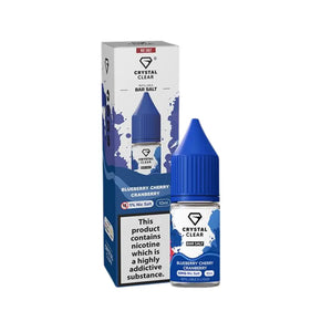 Crystal Clear Nic Salts - Blueberry Cherry Cranberry flavour, this nicotine salt e-liquid is Designed for refillable pod systems