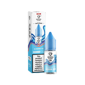 Crystal Clear Nic Salts - Blueberry Ice flavour, this nicotine salt e-liquid is Designed for refillable pod systems