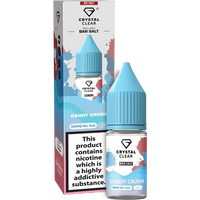 Crystal Clear Nic Salts - Candy Crush flavour,  this nicotine salt e-liquid is Designed for refillable pod systems