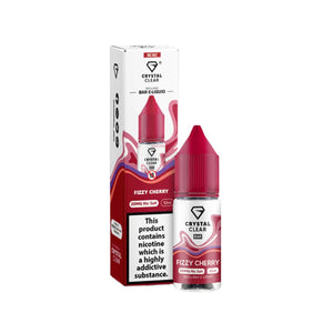 Crystal Clear Nic Salts - Fizzy Cherry flavour, this nicotine salt e-liquid is Designed for refillable pod systems