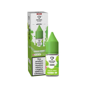 Crystal Clear Nic Salts - Fresh Mint flavour, this nicotine salt e-liquid is Designed for refillable pod systems