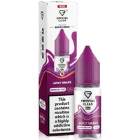 Crystal Clear Nic Salts - Juicy Grape flavour,  this nicotine salt e-liquid is Designed for refillable pod systems