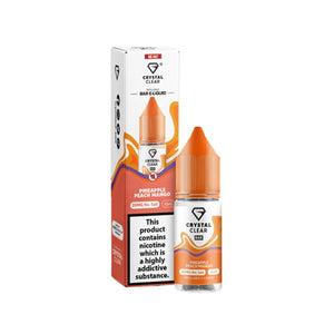 Crystal Clear Nic Salts - Pineapple Peach Mango flavour, this nicotine salt e-liquid is Designed for refillable pod systems
