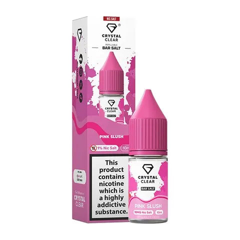 Crystal Clear Nic Salts - Pink Slush flavour,  this nicotine salt e-liquid is Designed for refillable pod systems