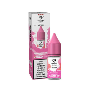 Crystal Clear Nic Salts - Strawberry Ice Cream flavour, this nicotine salt e-liquid is Designed for refillable pod systems