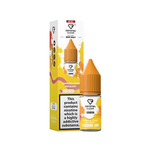 Crystal Clear Nic Salts - Tropical Sour Blast flavour, this nicotine salt e-liquid is Designed for refillable pod systems