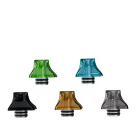 Five Cthulhu 550 AIO drip tips in green, blue, grey, black, and amber.