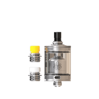 Cthulhu Valor MTL RTA with two drip tips, displayed on a white background.