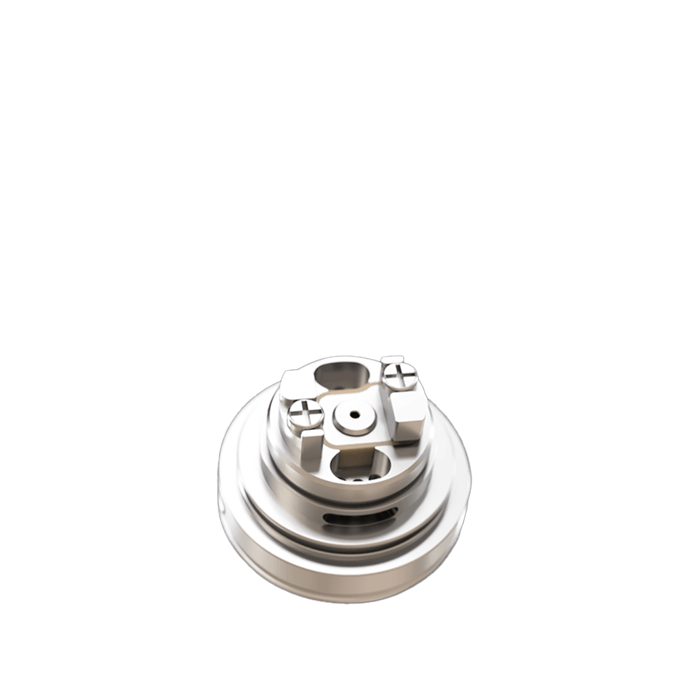 Cthulhu Valor MTL RTA hardware, silver vape component, detailed view.