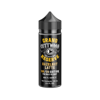 Cuttwood Grand Reserve Hazelnut Latte 100ml vape juice bottle with black and gold design.