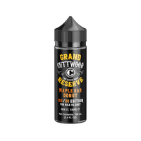 Cuttwood Grand Reserve 100ml e-liquid bottle with Maple Bar Donut flavour label.