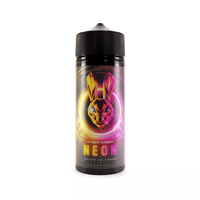 Cyber Rabbit Neon 100ml shortfill bottle with vibrant neon design, featuring peach citrus and grapefruit.