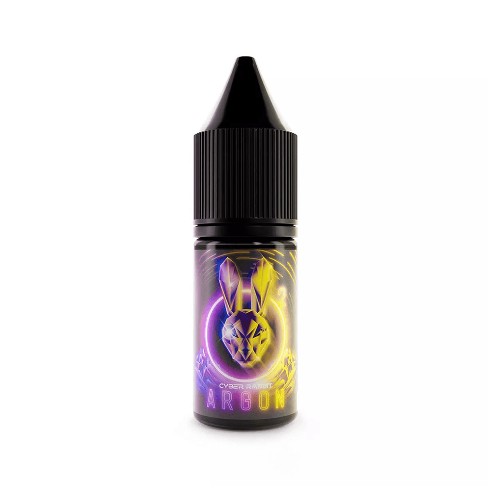 Cyber Rabbit Argon 10ml vape juice bottle with neon rabbit logo and dark cap.