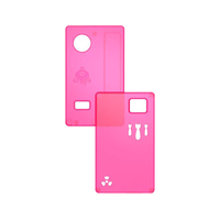 Pink vape panels with cut-out designs and logo, set against a white background.