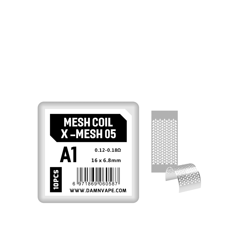 Damn Vape X-Mesh Coil pack with mesh strips, 0.12-0.18Ω, 10 pieces.