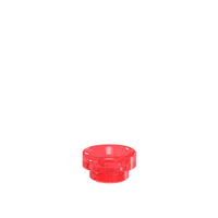 Red resin drip tip for vaping devices.