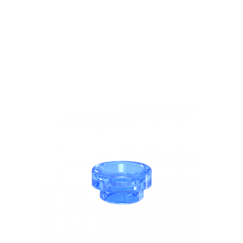 Blue Damn Vape Nitrous 810 wide bore resin drip tip on a white background.