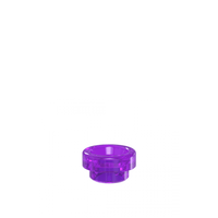 Purple resin drip tip for vaping, with a wide bore design.