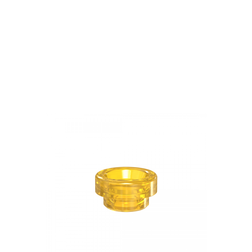 Yellow Damn Vape Nitrous 810 resin drip tip on a white background.