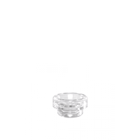 Clear resin drip tip for vaping, wide bore design, UK vape shop accessory.