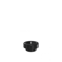 Black resin drip tip for vape, wide bore design.