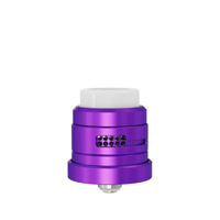 Purple Damn Vape Nitrous RDA with white mouthpiece, dual cap design.