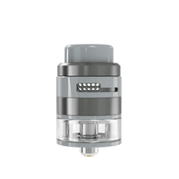 Damn Vape Nitrous RDTA, silver, sleek design, available at Ecigone Vape Shop UK.