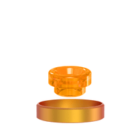 Orange Damn Vape X The Mind Flayer 810 drip tip and beauty ring on white background.