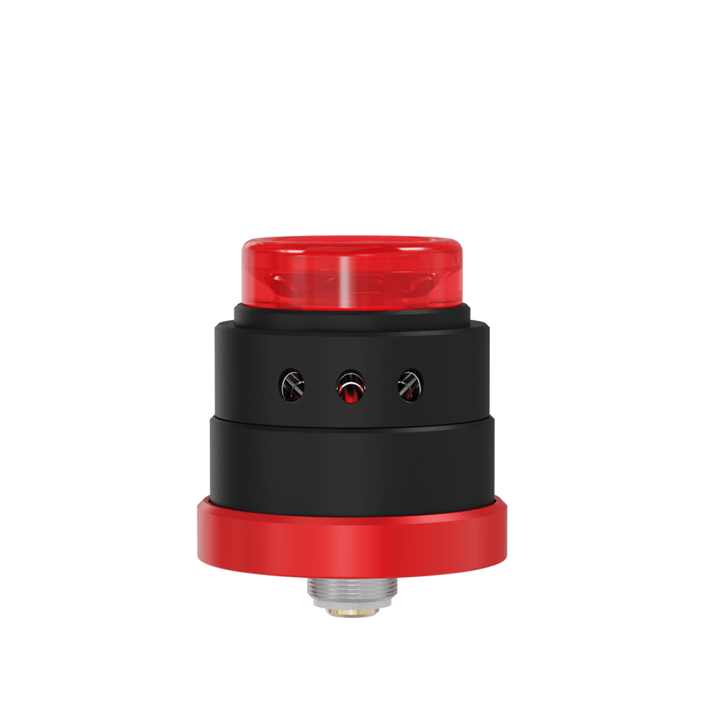 Damn Vape Mind Flayer Demo RDA in black and red, showcased on a white background.