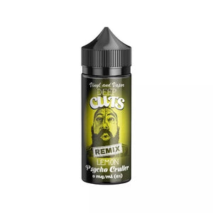 Deep Cuts E-liquid By Vinyl & Vapor - Lemon Psycho Crueller Remix in 100ml Shortfill Vape E-liquid great for sub-ohm Vape Kits