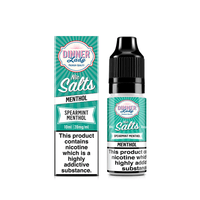 Dinner Lady Nic Salts Menthol 10ml e-liquid bottle and box with spearmint menthol label.