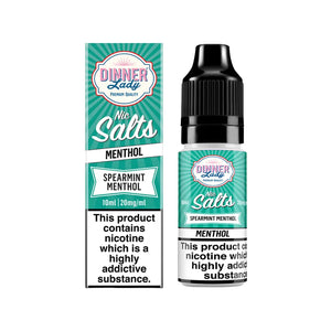 Dinner Lady Spearmint Menthol Flavour 10ml Nic Salt E-liquid perfect for Refillable Vape Kit