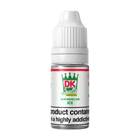 DK Salts Watermelon Ice e-liquid bottle with a white cap and green label.