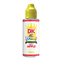 DK Fruits Envy Apple 100ml shortfill bottle with a yellow cap and colourful label design.