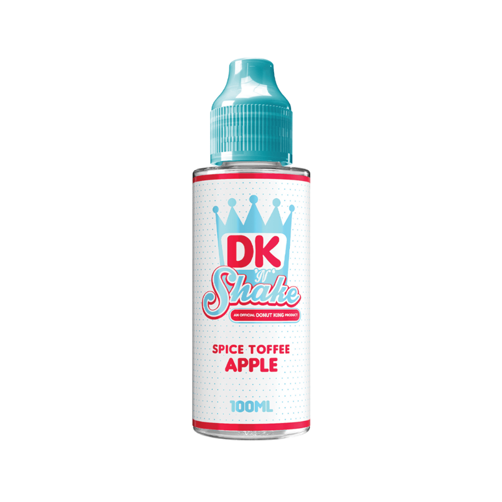 DK 'n' Shake Spice Toffee Apple 100ml shortfill bottle with a teal cap.